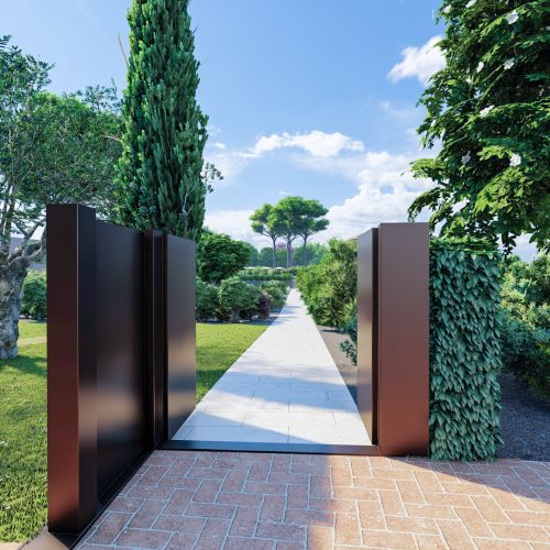 Modern entrance in the garden